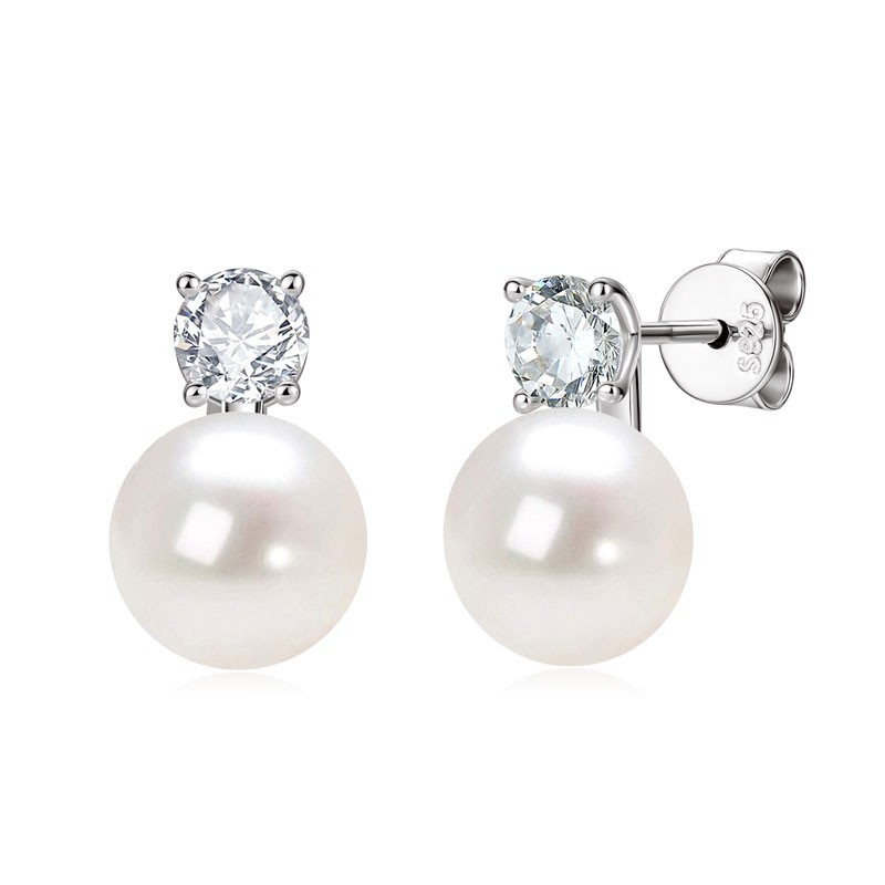 9-10 mm Natural Cultured Freshwater Pearl Stud Earrings