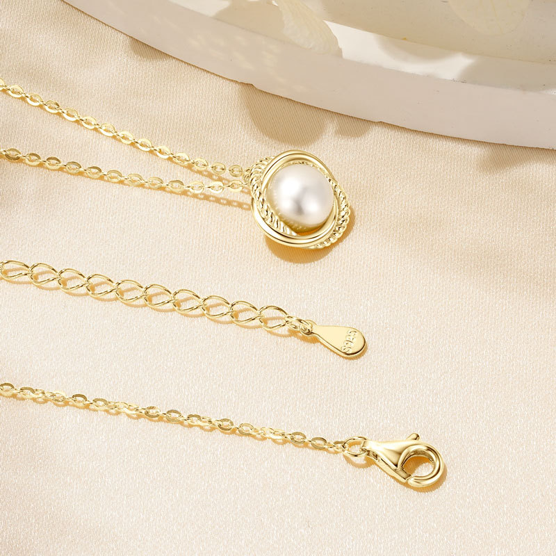 6.5-7 mm Natural Freshwater Pearl Infinity Pendant Necklace