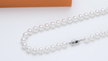 8-9 mm Freshwater White Beaded Pearl Necklace