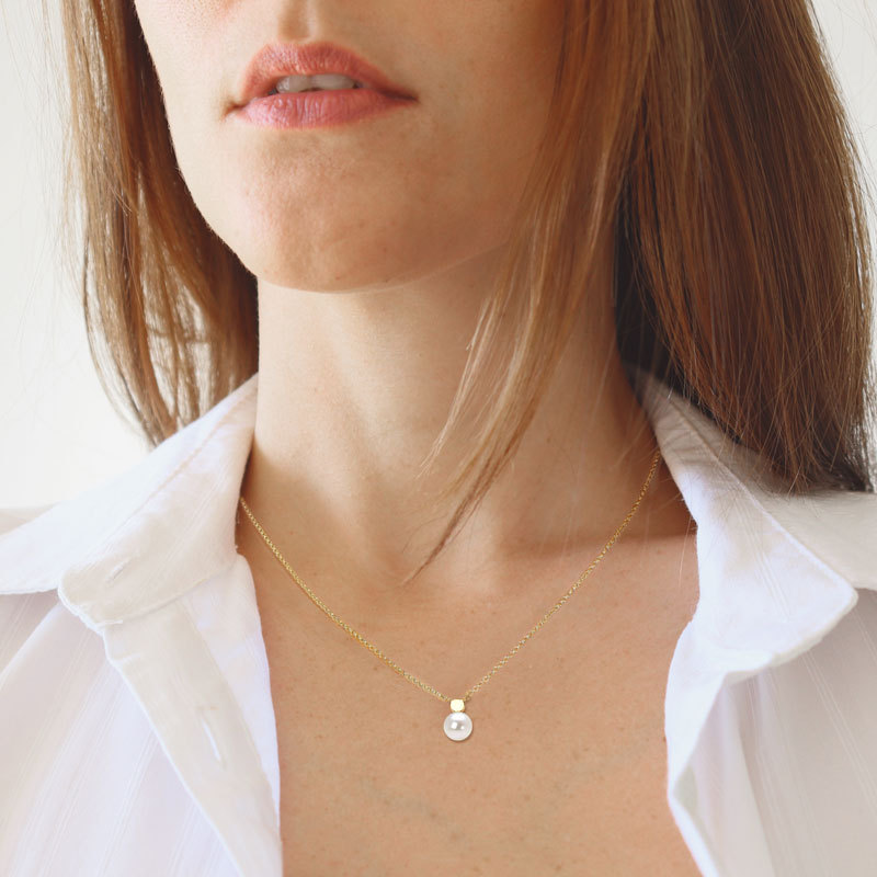 8 mm Freshwater Pearl Pendant Necklace
