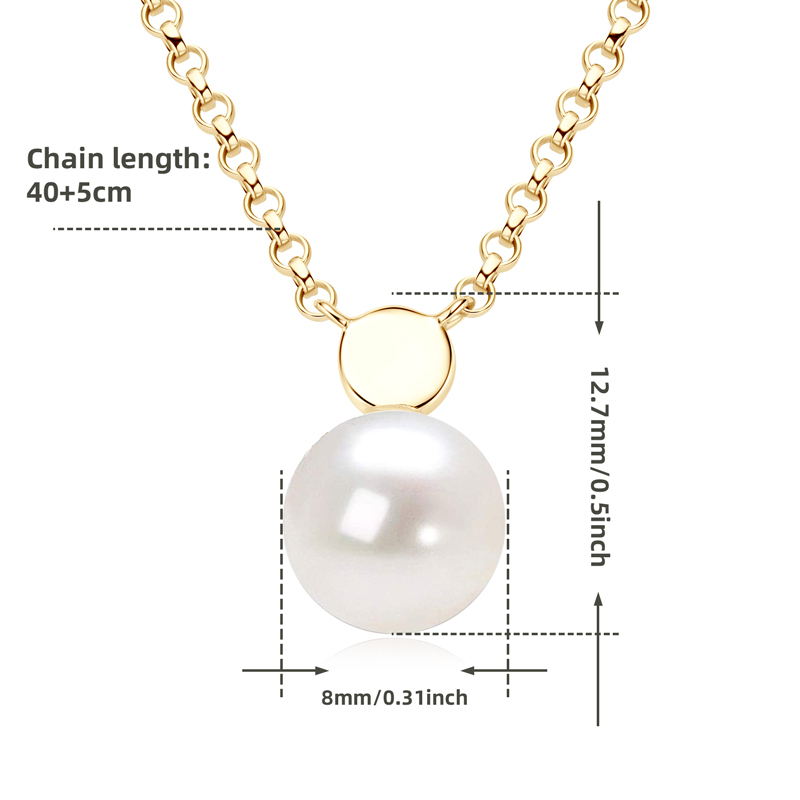 8 mm Freshwater Pearl Pendant Necklace
