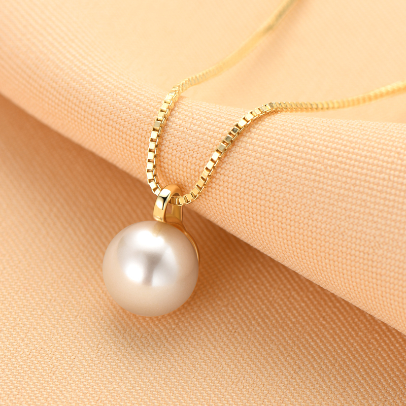 8-9 mm Natural Freshwater Pearl Box Chain Pendant Necklace