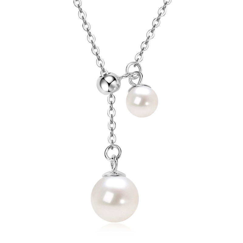 5-6 mm & 8-9 mm Freshwater Pearl Pendant Y-Chain Necklace