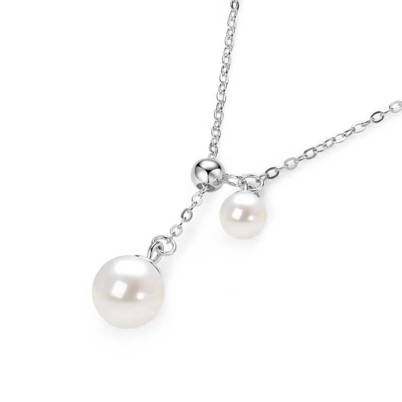 5-6 mm & 8-9 mm Freshwater Pearl Pendant Y-Chain Necklace