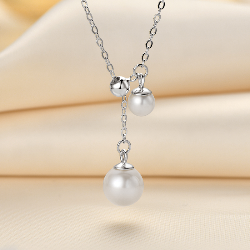 5-6 mm & 8-9 mm Freshwater Pearl Pendant Y-Chain Necklace