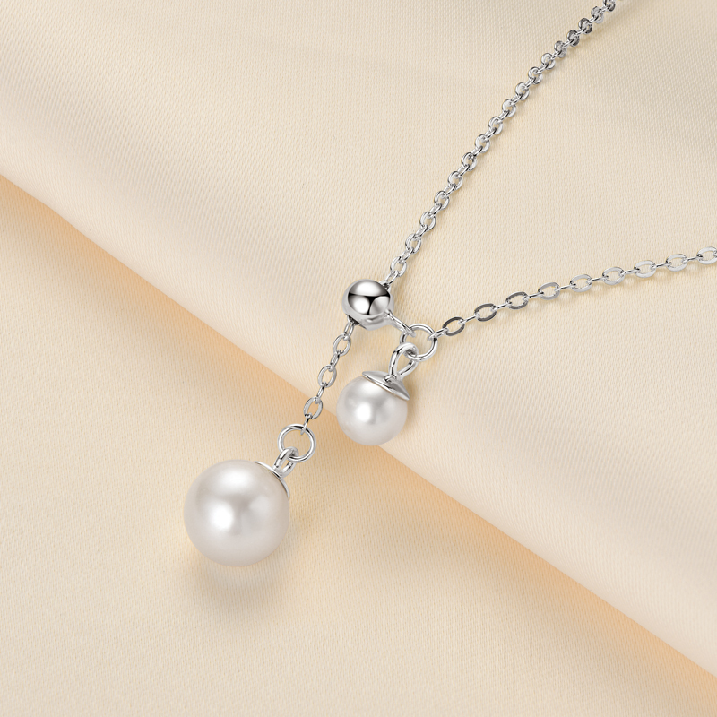 5-6 mm & 8-9 mm Freshwater Pearl Pendant Y-Chain Necklace