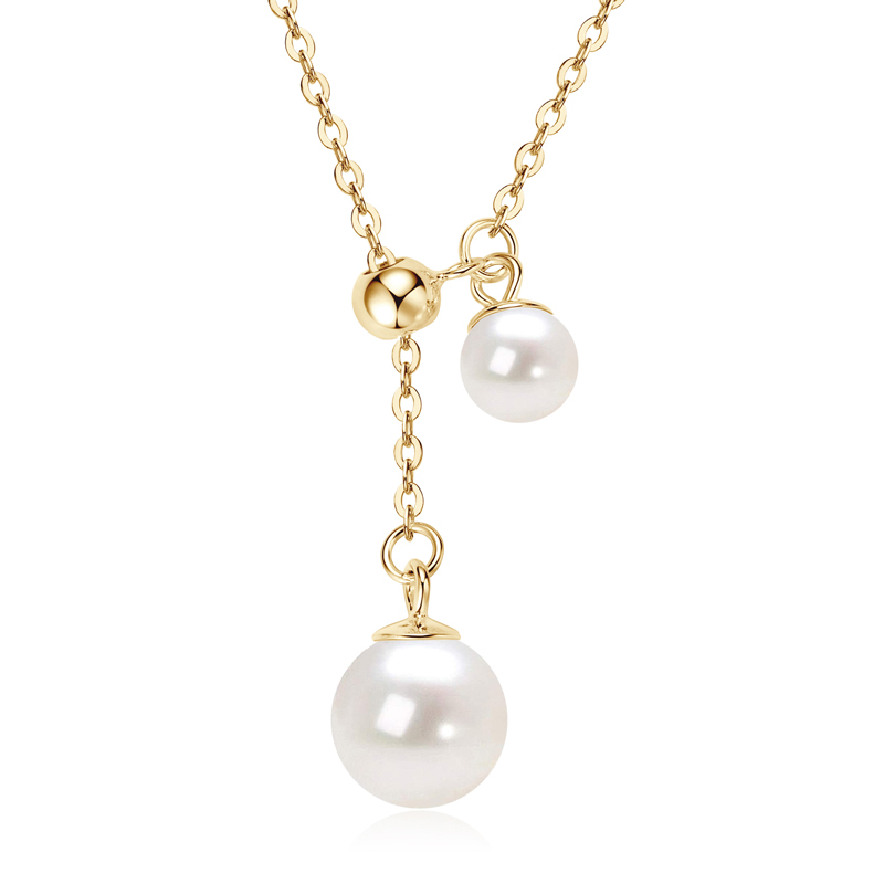 5-6 mm & 8-9 mm Freshwater Pearl Pendant Y-Chain Necklace