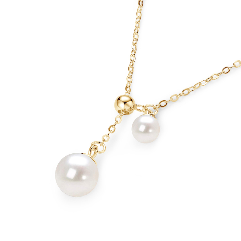 5-6 mm & 8-9 mm Freshwater Pearl Pendant Y-Chain Necklace