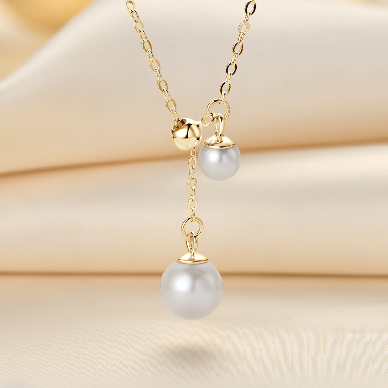 5-6 mm & 8-9 mm Freshwater Pearl Pendant Y-Chain Necklace