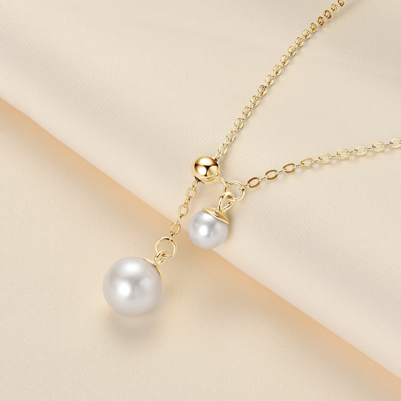 5-6 mm & 8-9 mm Freshwater Pearl Pendant Y-Chain Necklace