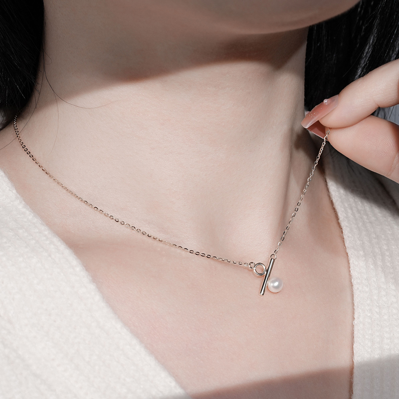 Newest Vintage Style S925 Sterling Silver Freshwater Pearl Necklace