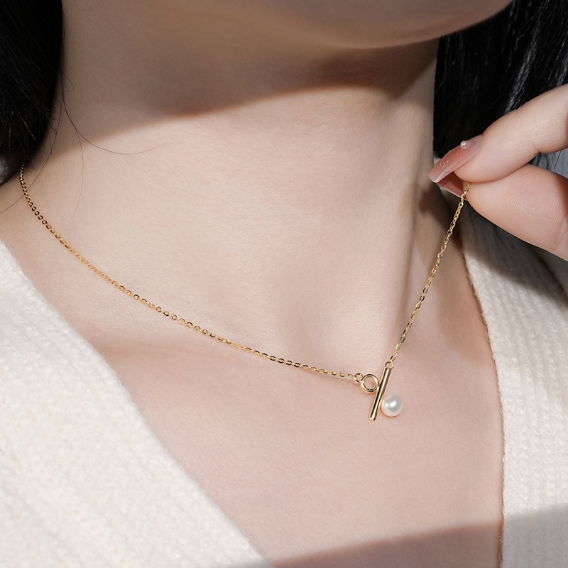 Newest Vintage Style S925 Sterling Silver Freshwater Pearl Necklace