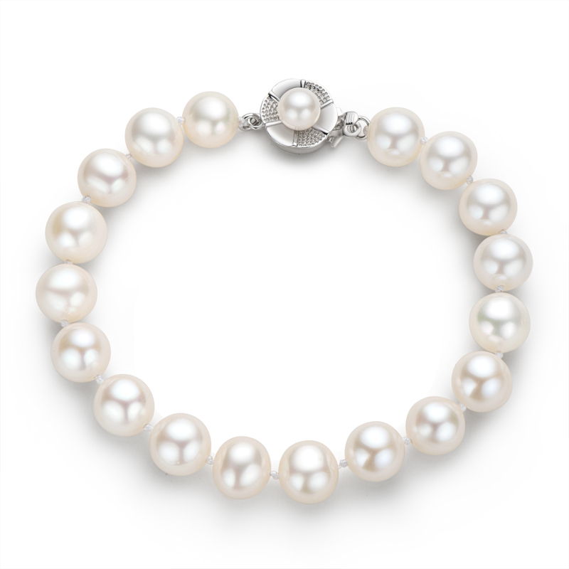 High-Gloss Freshwater White Mother-of-Pearl Beaded Bracelets