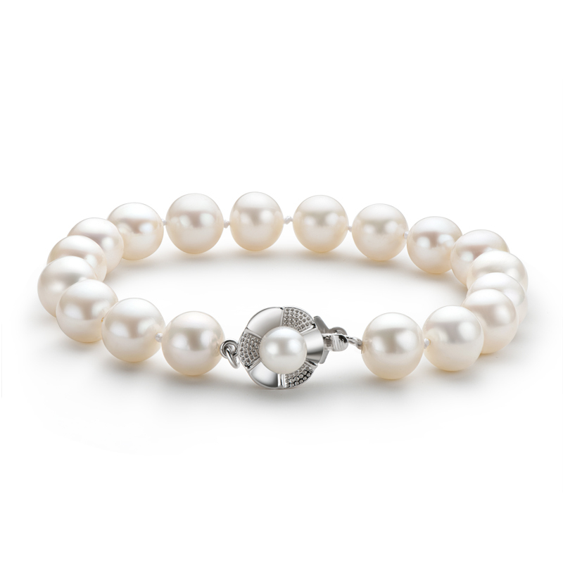 High-Gloss Freshwater White Mother-of-Pearl Beaded Bracelets