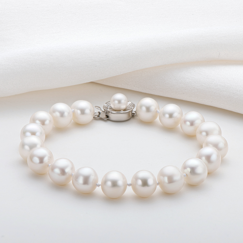 High-Gloss Freshwater White Mother-of-Pearl Beaded Bracelets