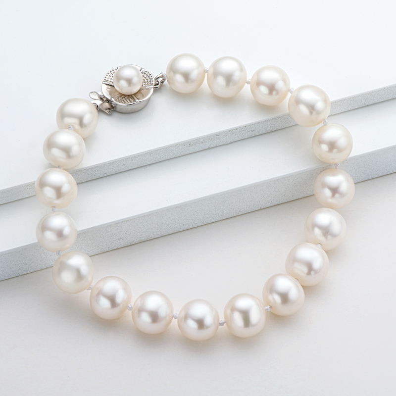 High-Gloss Freshwater White Mother-of-Pearl Beaded Bracelets