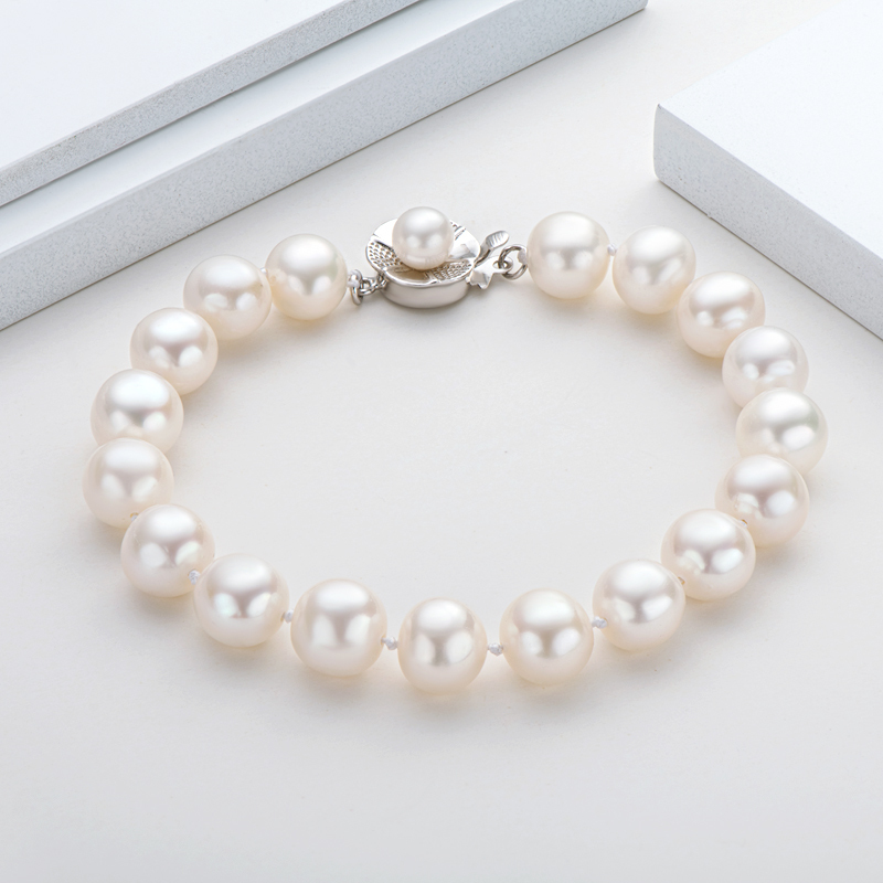 High-Gloss Freshwater White Mother-of-Pearl Beaded Bracelets