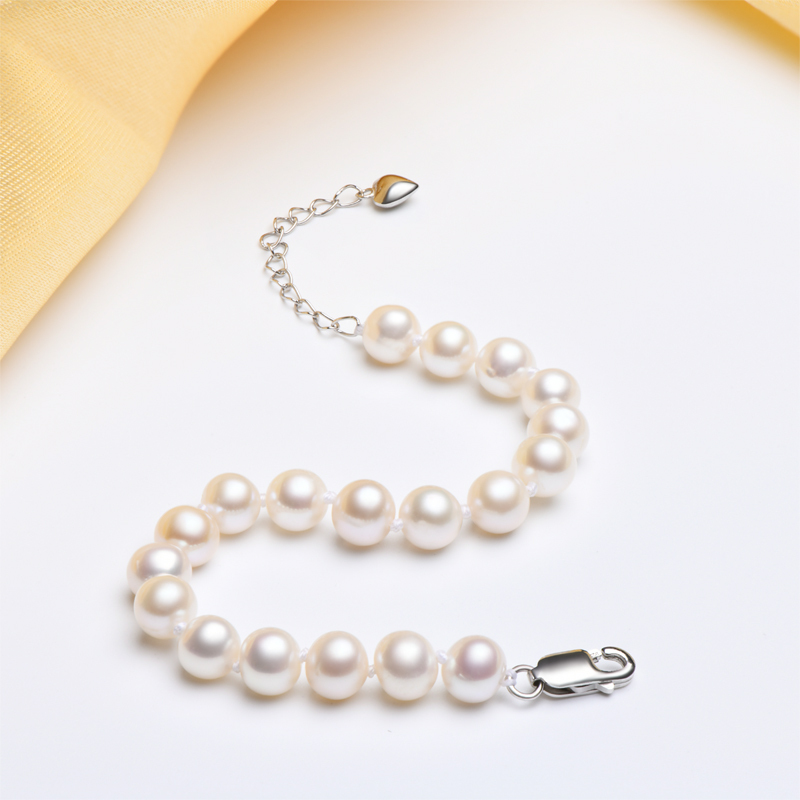 Adjustable Length 6-7 mm Freshwater Beaded Pearl Bracelet