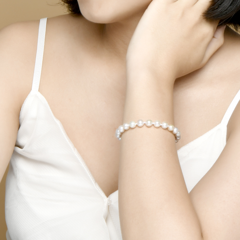 Adjustable Length 6-7 mm Freshwater Beaded Pearl Bracelet