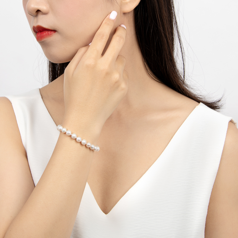 Adjustable Length 6-7 mm Freshwater Beaded Pearl Bracelet