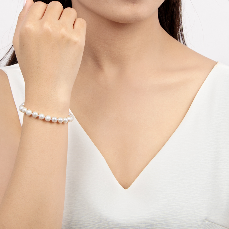 Adjustable Length 6-7 mm Freshwater Beaded Pearl Bracelet