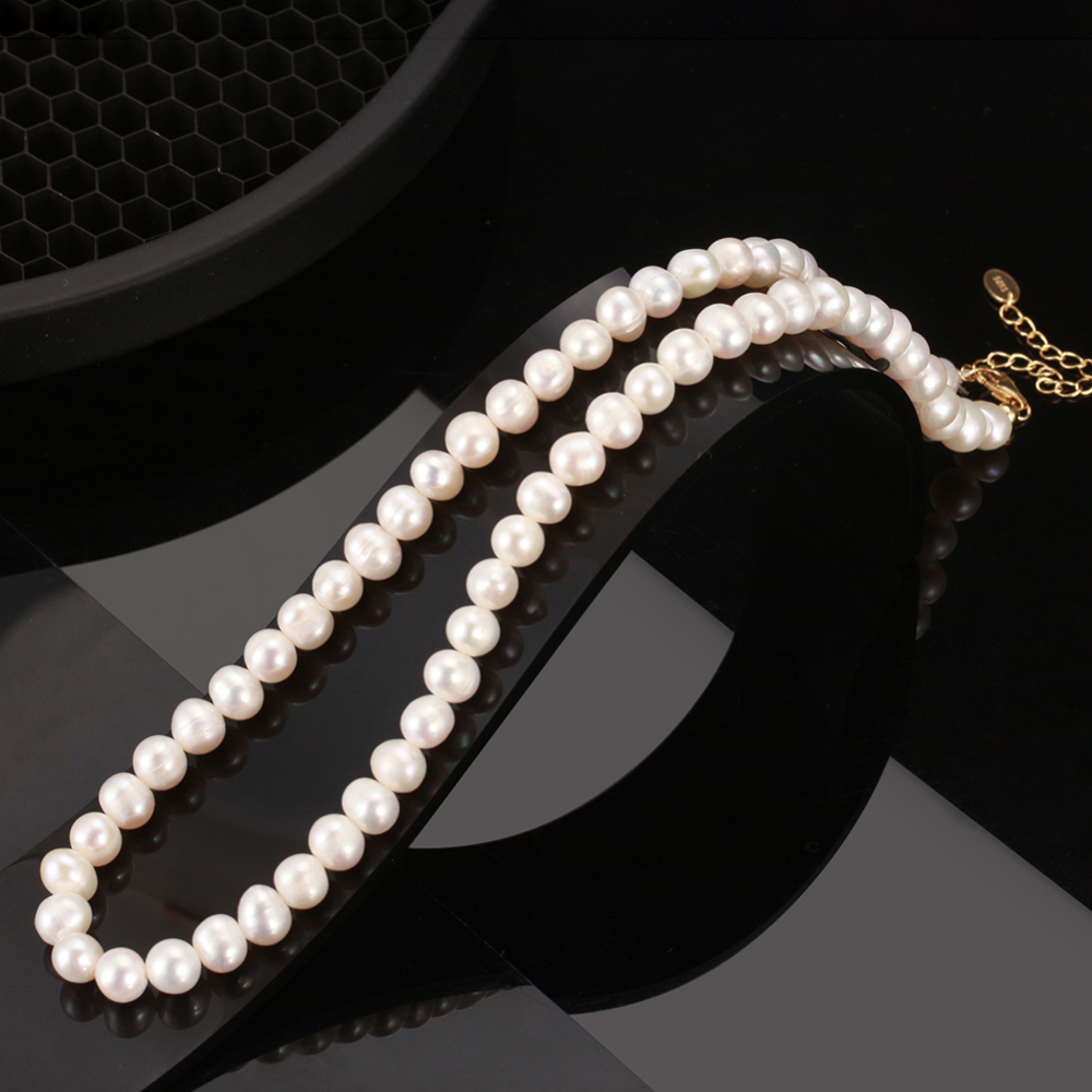 Classic 6.5-7 mm Freshwater Cultured Pearl Necklace with 14K Gold-Plated Lobster Clasp