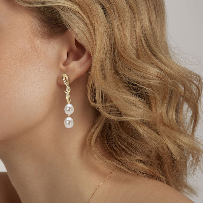 8-9 mm Freshwater Irregular Pearl Drop Earrings