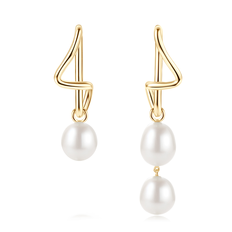 8-9 mm Freshwater Irregular Pearl Drop Earrings