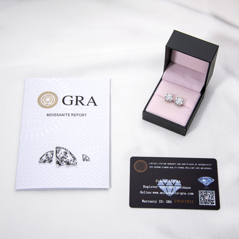 Classic 4-Prong Moissanite Stud Earrings - VVS Round Cut