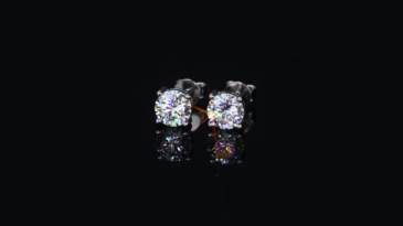 Classic 4-Prong Moissanite Stud Earrings—VVS Round Cut