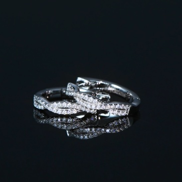 D-Color Round Brilliant Cut Moissanite Stone Twisted Infinity Hoop Earrings