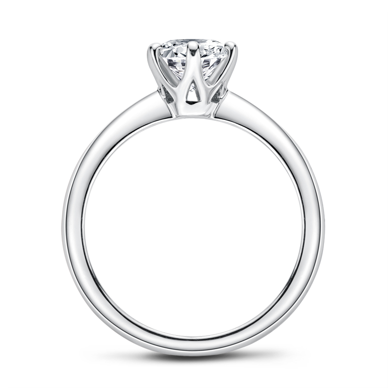 Classic 6-Prong Round Cut Moissanite Solitaire Engagement Ring