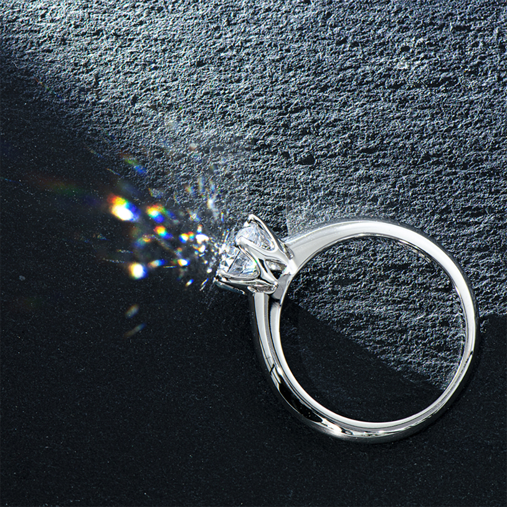 Classic 6-Prong Round Cut Moissanite Solitaire Engagement Ring