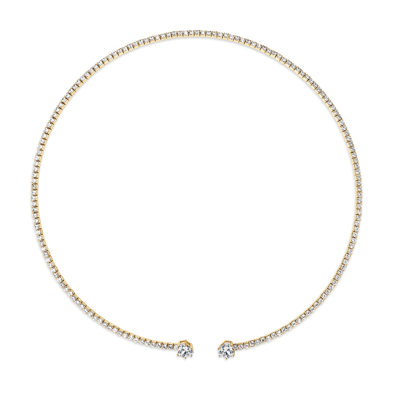 High-Grade Heart-Cut Moissanite Open Tennis Choker
