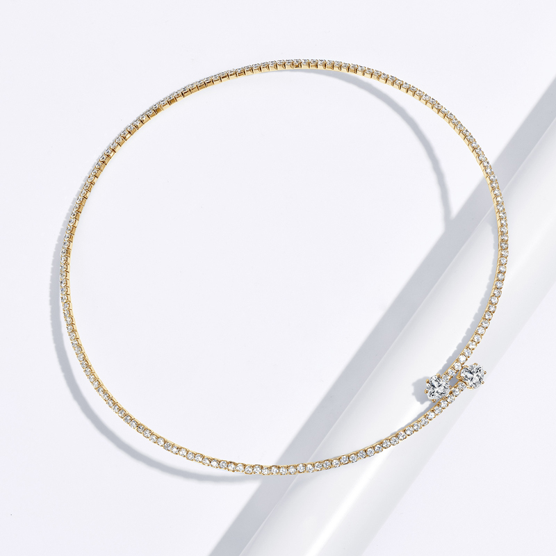 High-Grade Heart-Cut Moissanite Open Tennis Choker