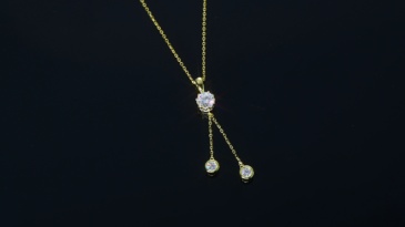 Crown Tassel Moissanite Drop Necklace