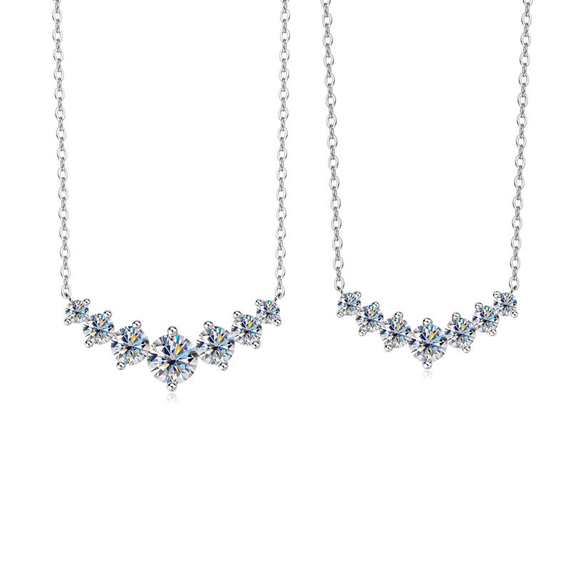 7-Stone Moissanite Smile Necklace