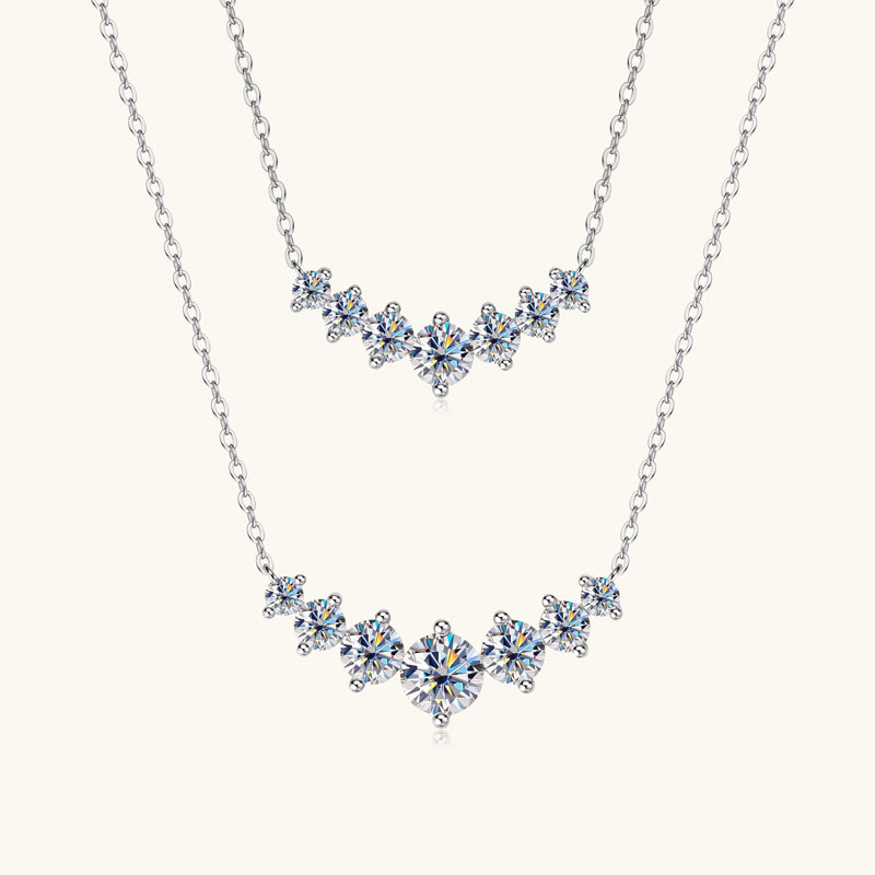 7-Stone Moissanite Smile Necklace