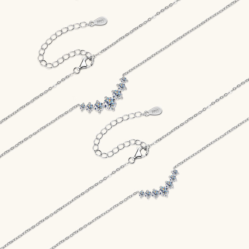 7-Stone Moissanite Smile Necklace