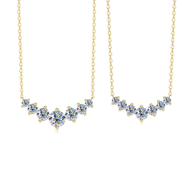 7-Stone Moissanite Smile Necklace