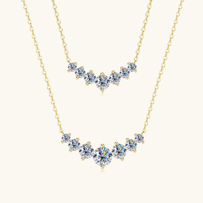 7-Stone Moissanite Smile Necklace