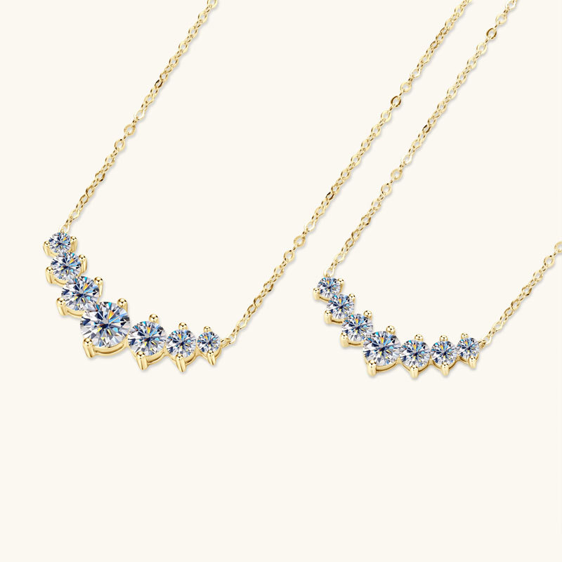 7-Stone Moissanite Smile Necklace