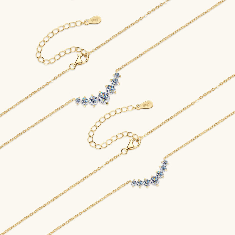 7-Stone Moissanite Smile Necklace
