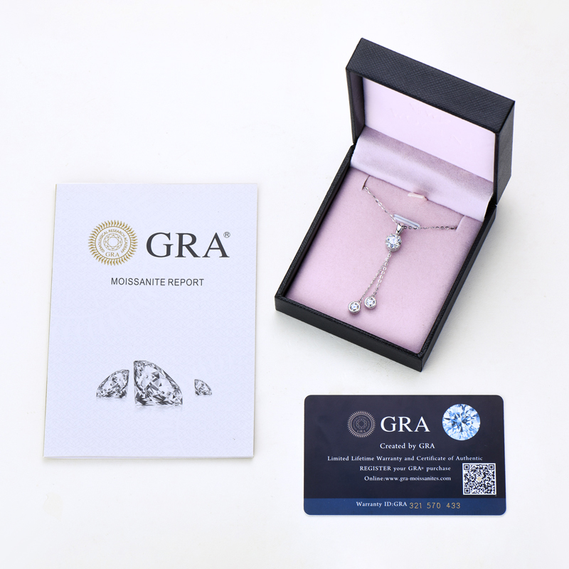 Crown Tassel Moissanite Drop Necklace