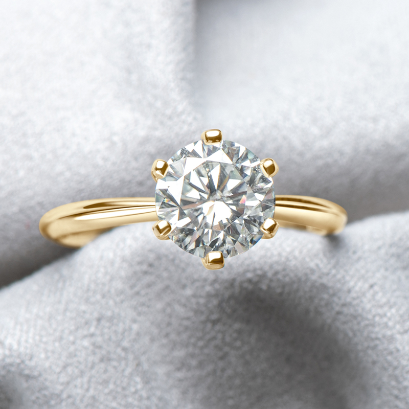 The "Eternal Sparkle" 6-Prong Moissanite Solitaire