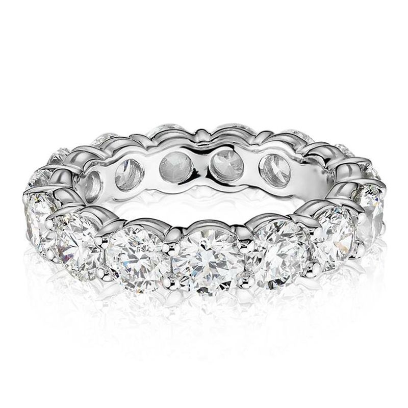Round Cut Moissanite Eternity Tennis Ring