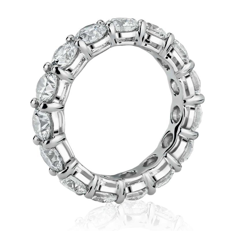 Round Cut Moissanite Eternity Tennis Ring