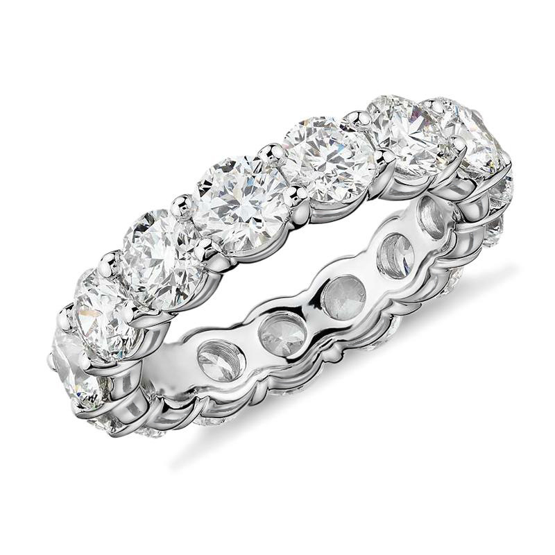 Round Cut Moissanite Eternity Tennis Ring