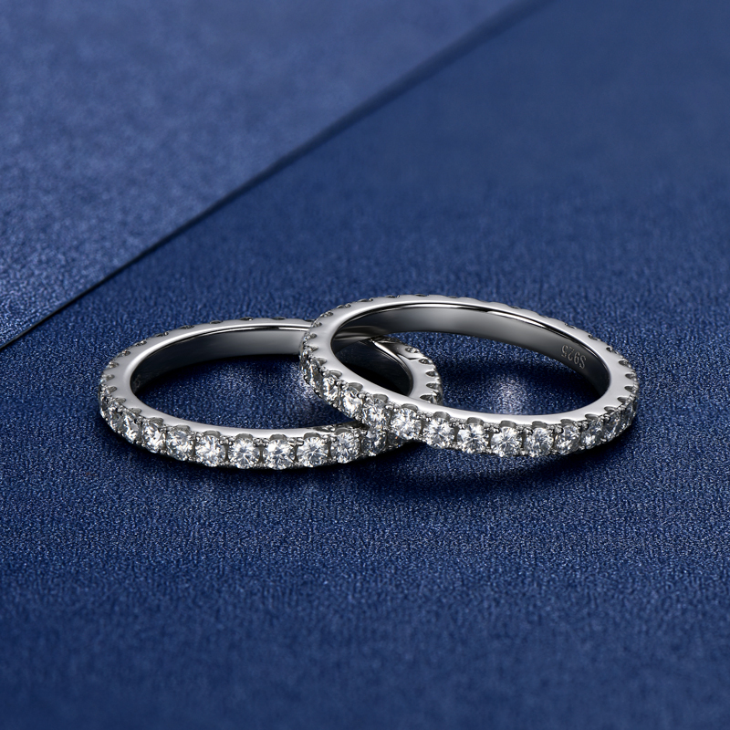 2mm Round Moissanite Full Eternity Band Ring