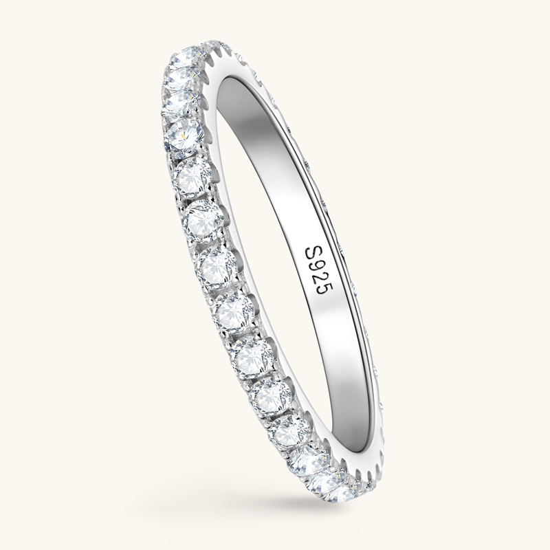 2mm Round Moissanite Full Eternity Band Ring